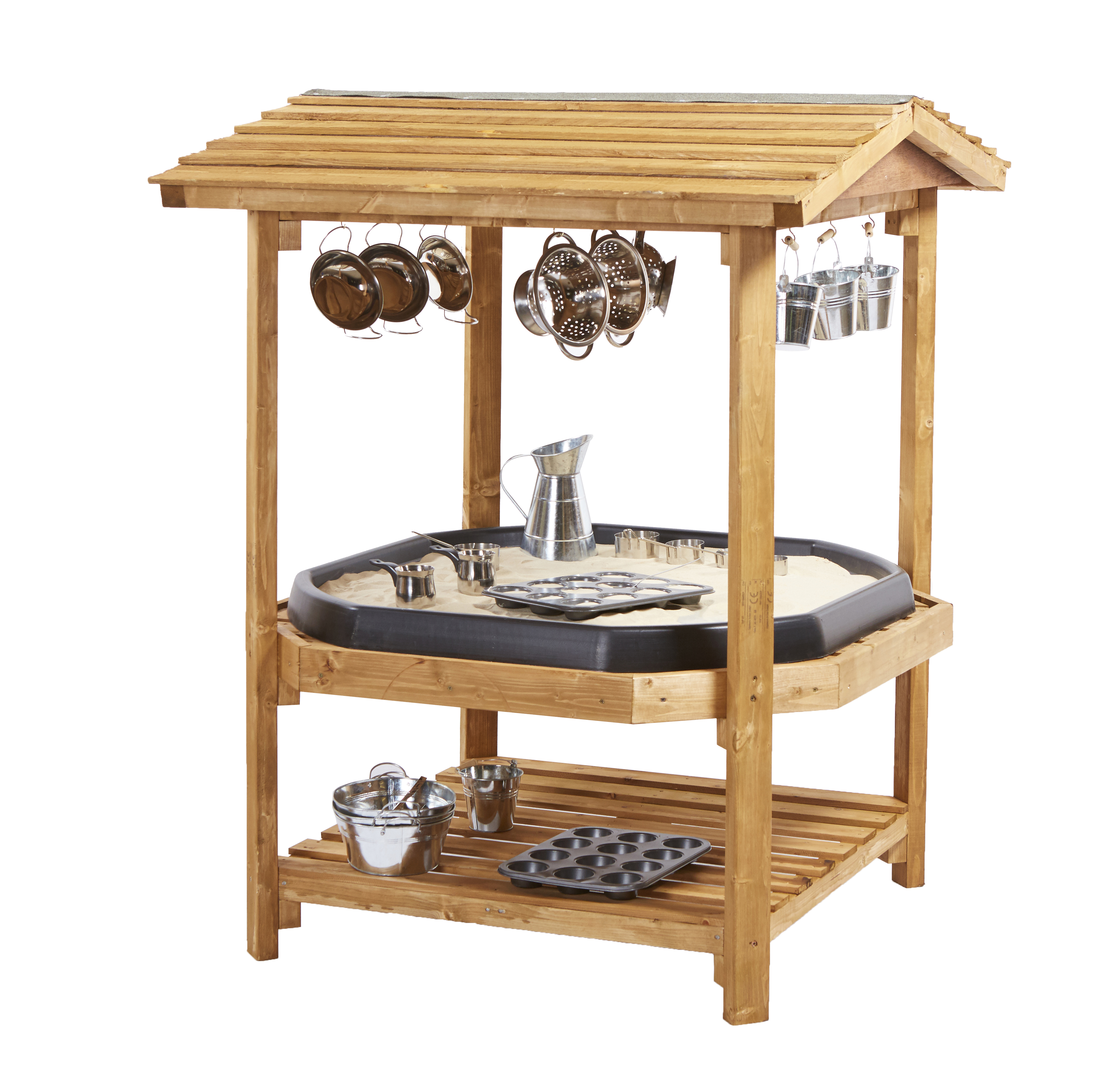 Houten Tuff Spotstandaard met luifel
