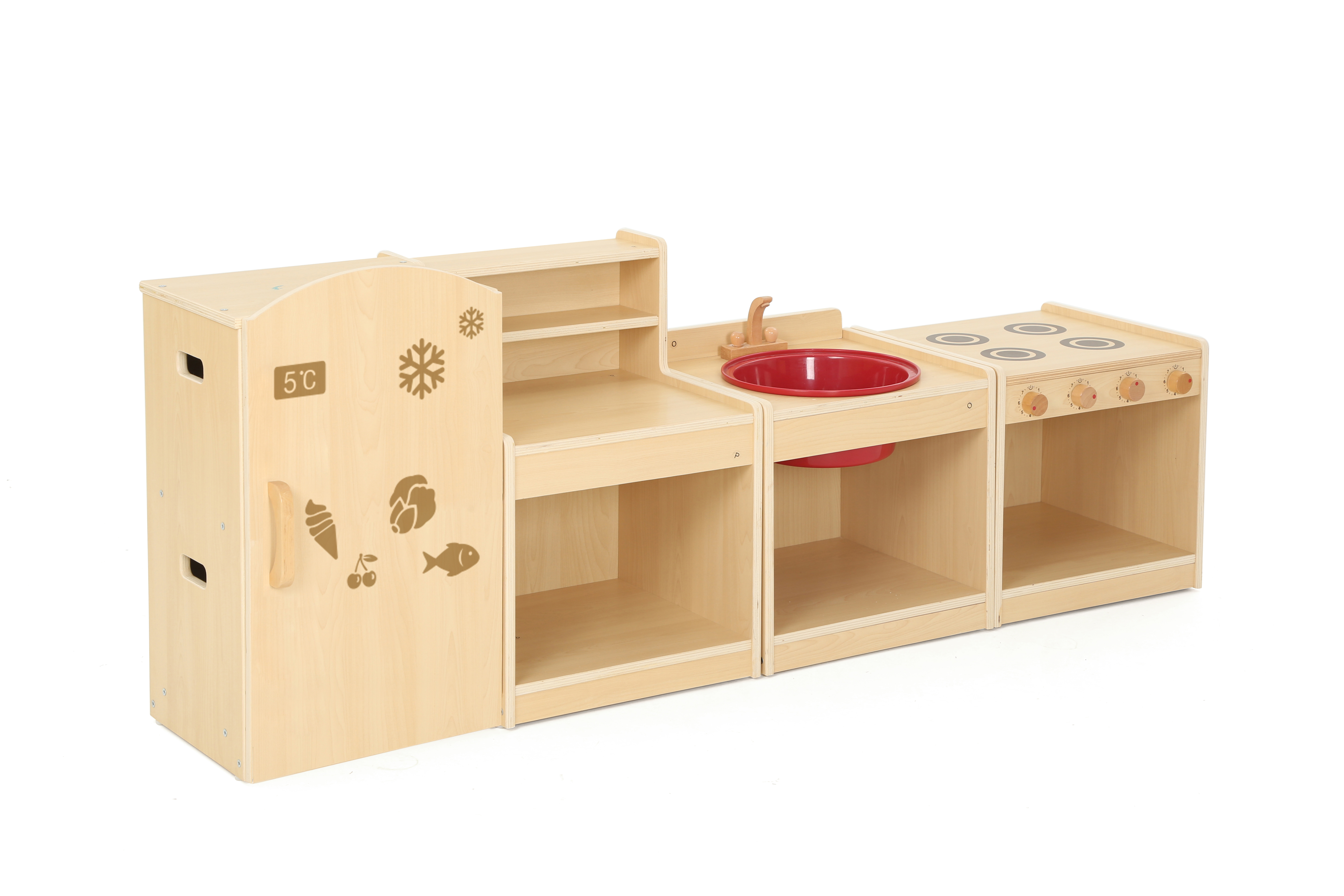 Wisdom - Speelkeuken indoor Owlaf: koelkast stimuleert creativiteit en coöperatief spel. Maak leren leuk en spannend.